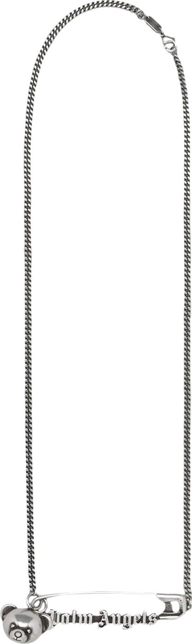 Palm Angels Silver 'PA' Monogram Chain Necklace Palm Angels