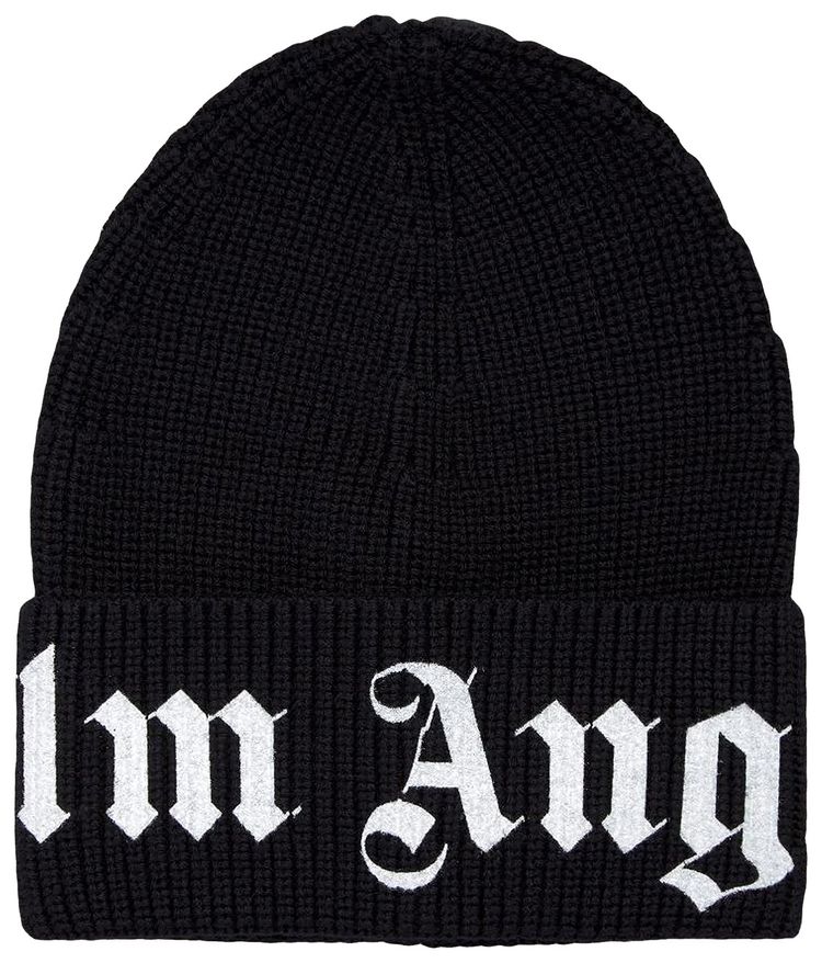 Palm Angels Logo Beanie BlackWhite