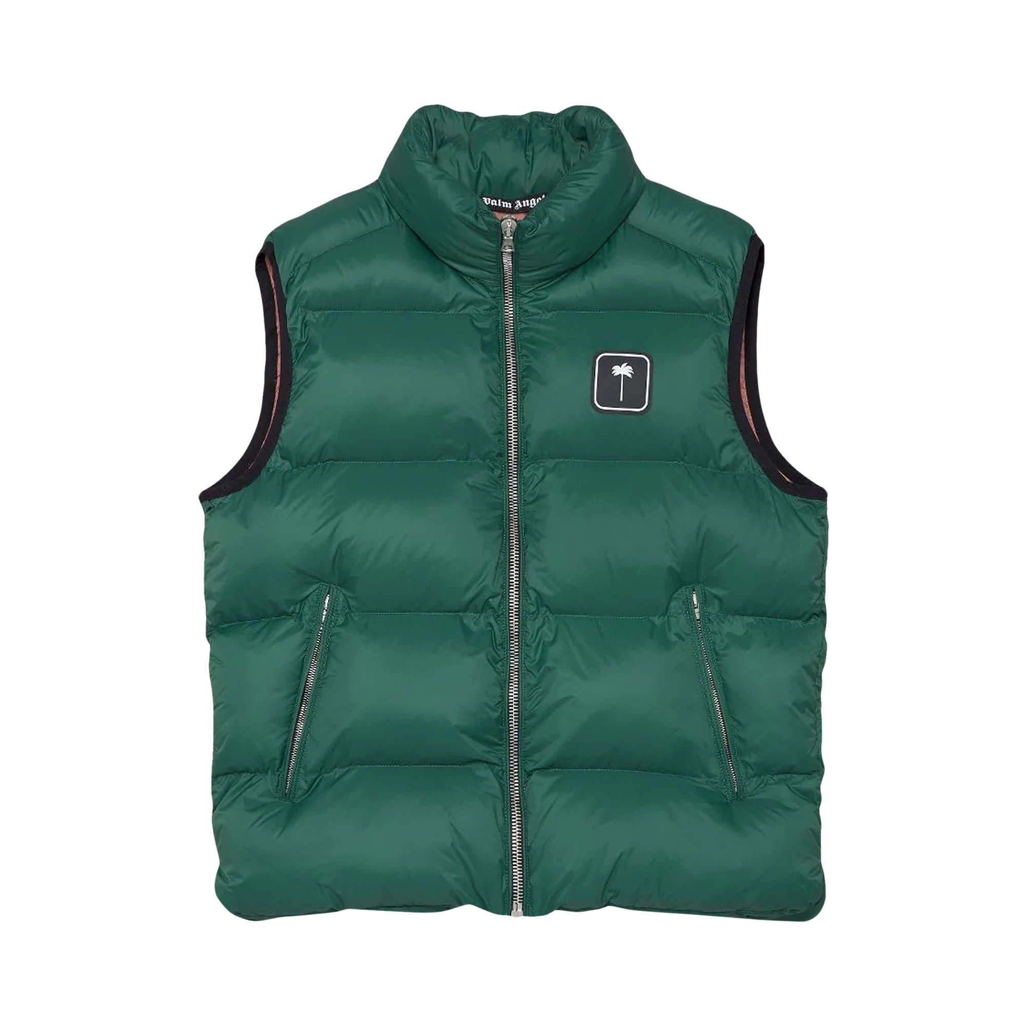 Buy Palm Angels PxP Down Vest 'Green/White' - PMEA171F21FAB0015501