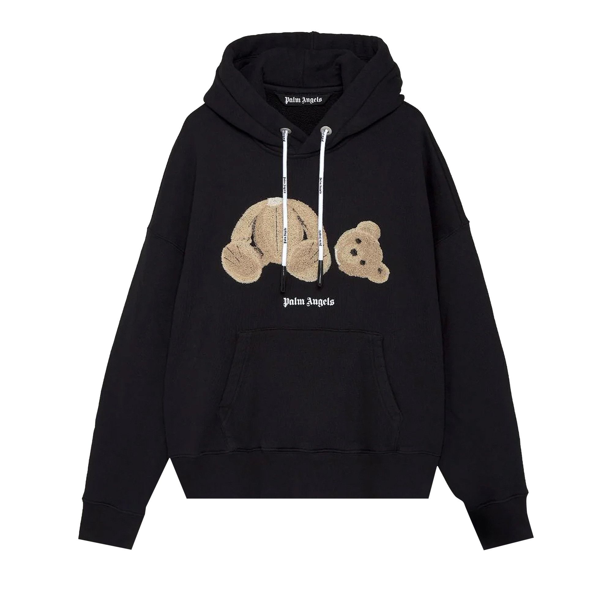 Buy Palm Angels Bear Hoodie 'Black/Brown' - PMBB058F21FLE0071060
