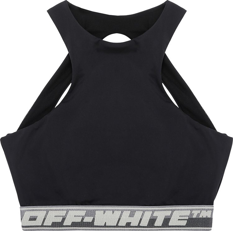 Off-White Athleisure Logo Band Bra 'Black'
