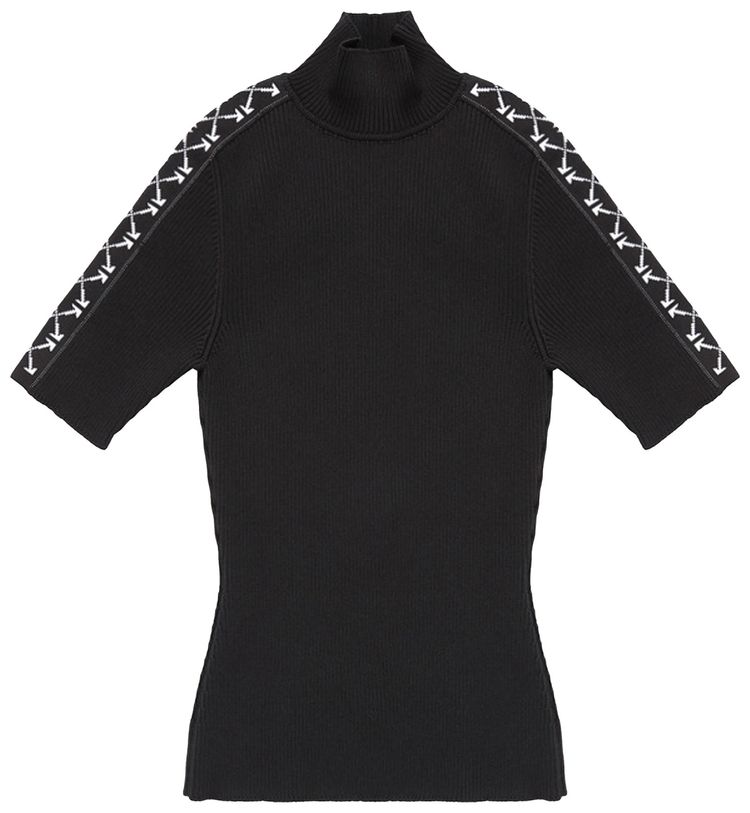 Off White Bold Short Sleeve Turtleneck BlackWhite