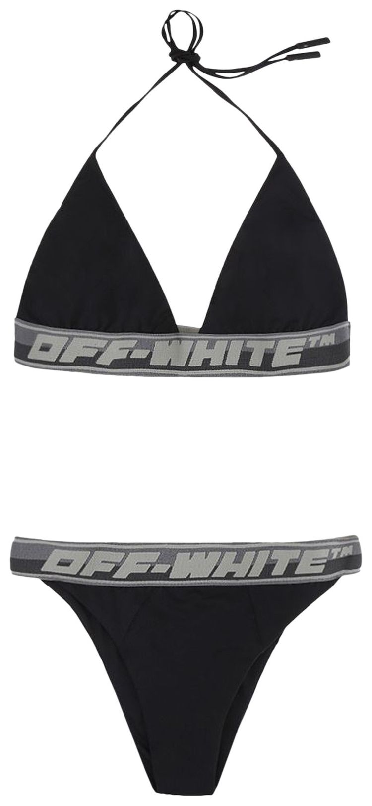 Off White Logo Band Bikini Black
