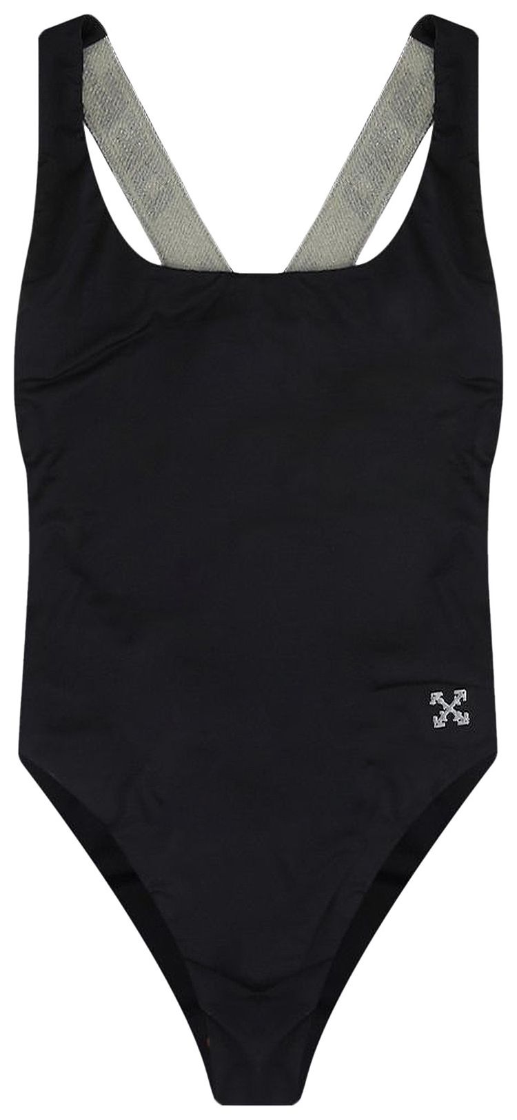 Off White Logo Band Swimsuit Black