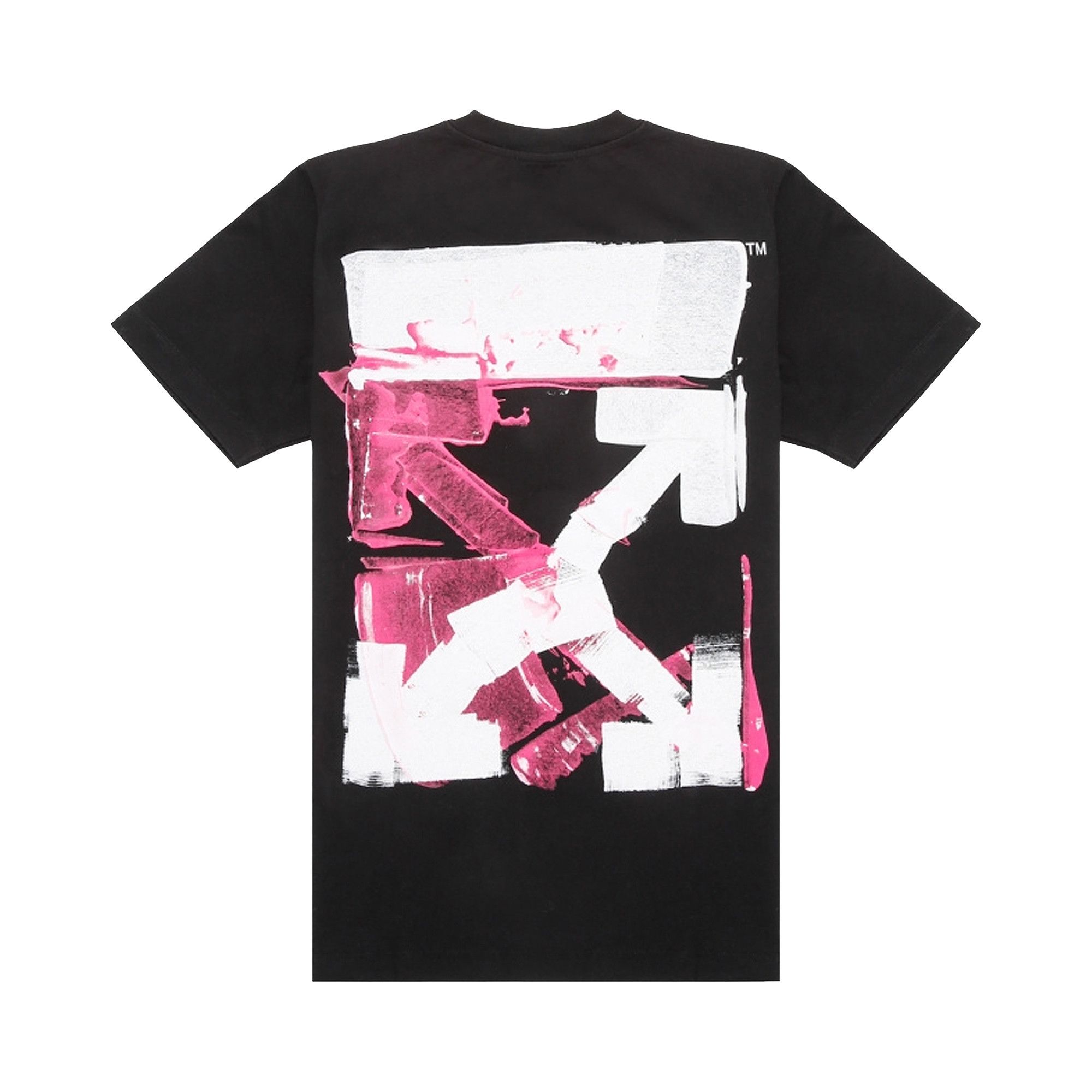 Buy Off White Acrylic Arrow Short Sleeve Slim Tee Black Fuchsia OMAA027F21JER0171032 GOAT