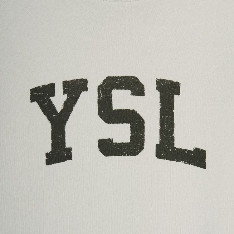 Saint Laurent Logo Print Sweatshirt Dirty Ecru