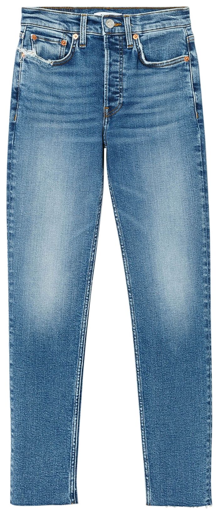 REDONE 90s High Rise Ankle Crop Indigo Storm