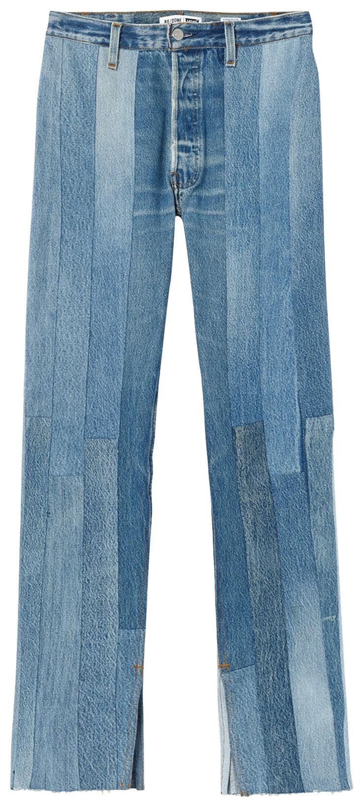 REDONE 60s Patched Skinny Boot Indigo