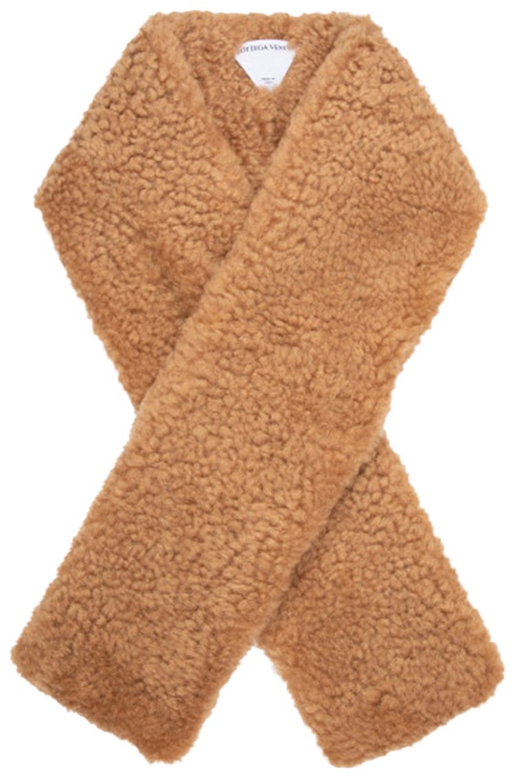 Bottega Veneta Shearling Scarf Camel