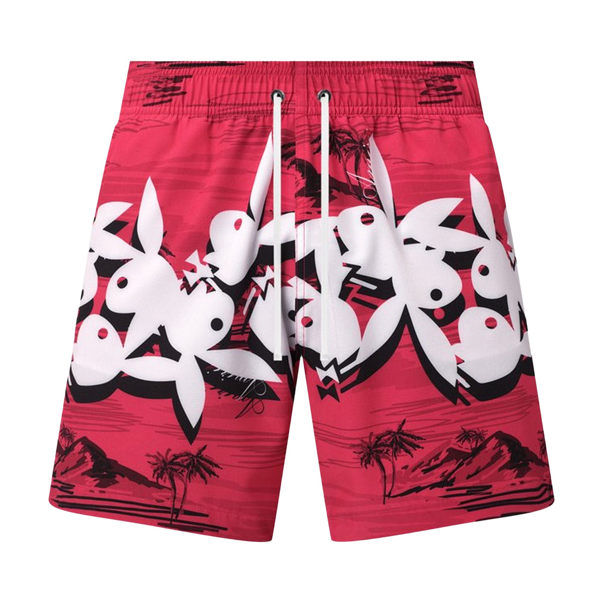Buy Amiri Playboy Hawaiian Trunks 'Red' - MSF019 610 RED | GOAT