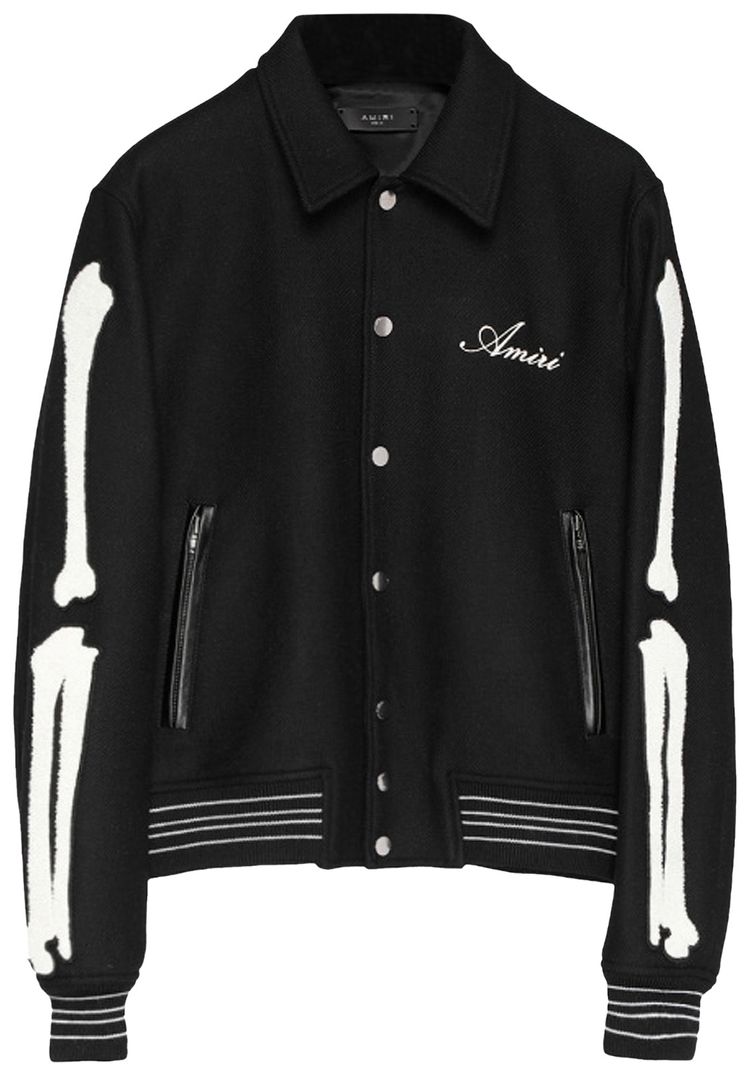 Amiri Bones Varsity Jacket Black