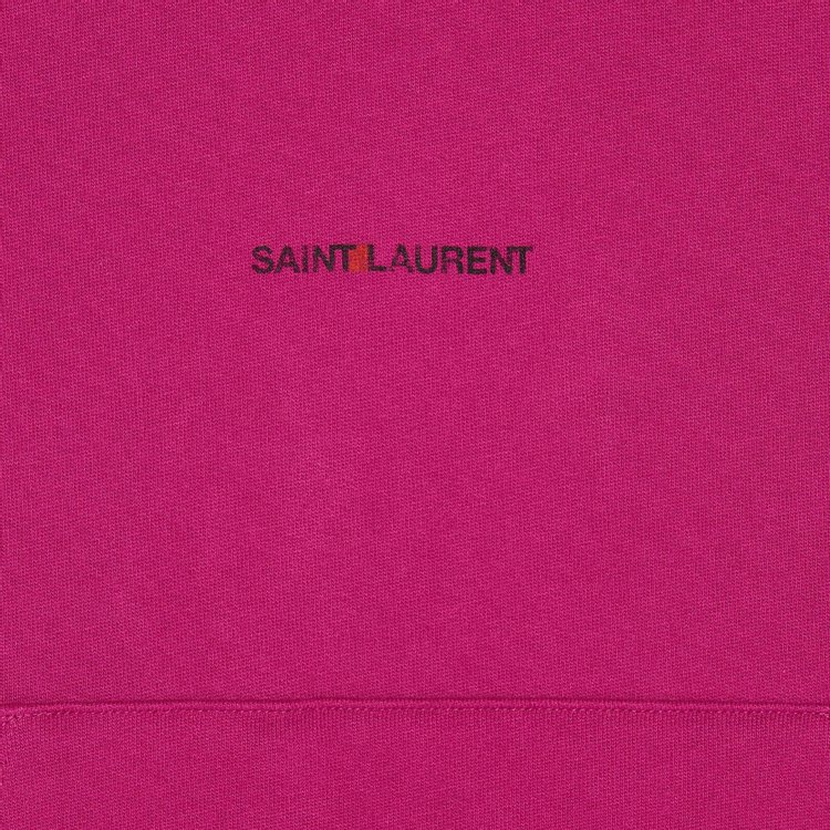 Saint Laurent Logo Hooded Sweatshirt FuchsiaNoir