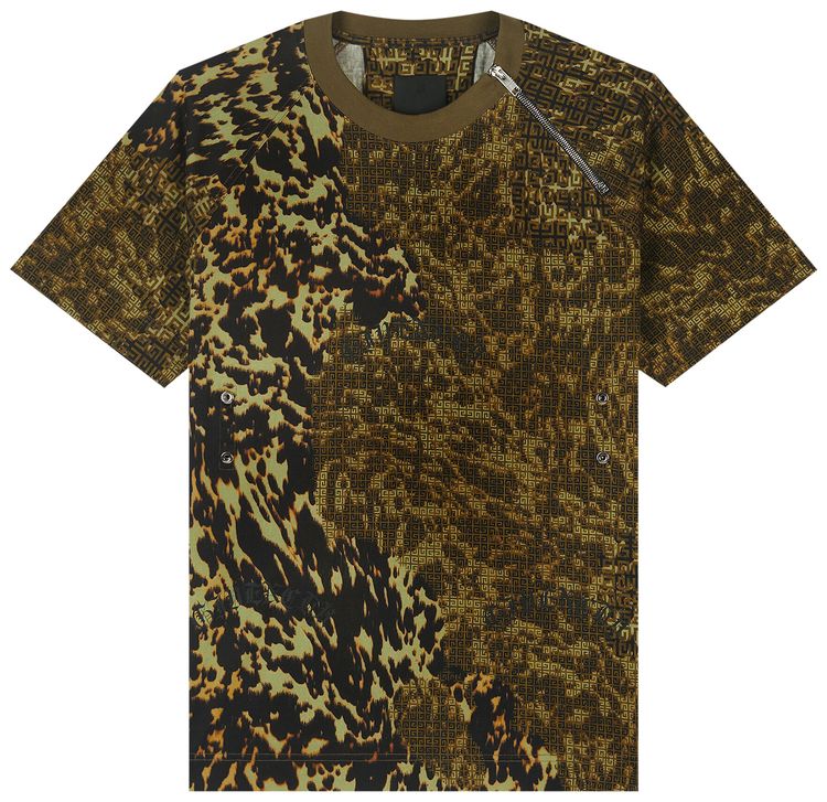 Givenchy 4G Animal Print T Shirt BrownKhaki