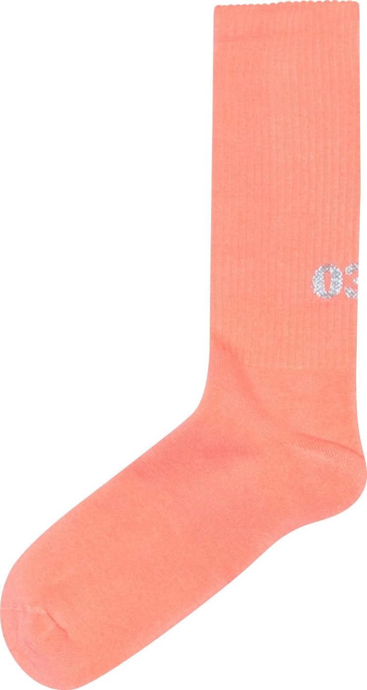 032C Reflective Logo Socks 'Neon Coral'