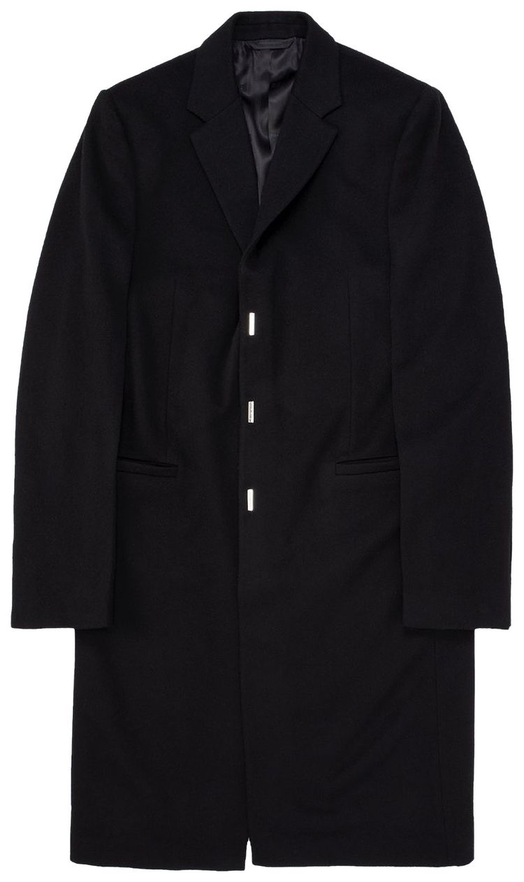 Givenchy Mid Length 3 Hook And Bar Slim Fit Coat Black