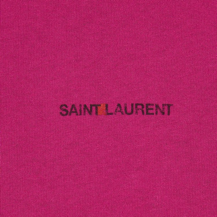 Saint Laurent Round Collar T Shirt FuchsiaBlack