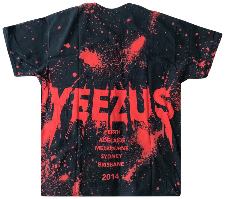 Kanye West Yeezus Australian Tour Red Splatter Shirt Black