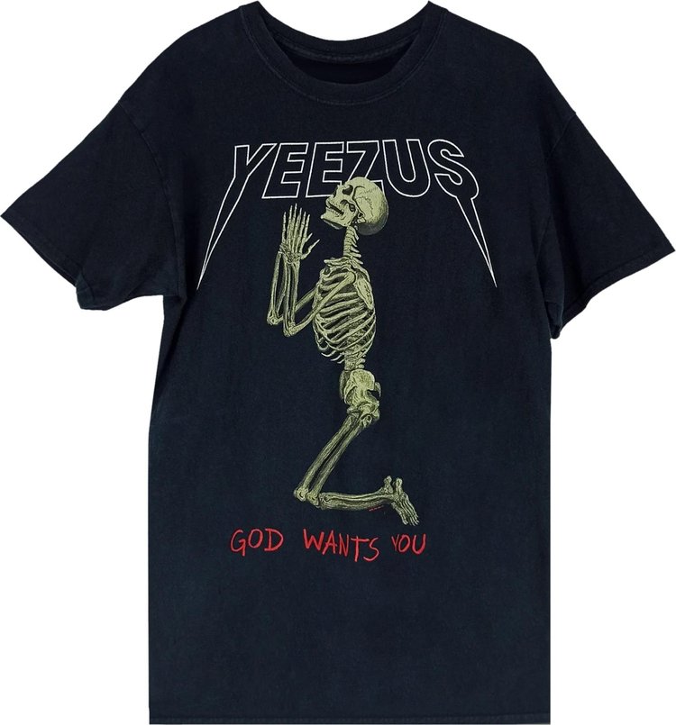 Kanye West Yeezus Tour God Wants You T-Shirt 'Black'