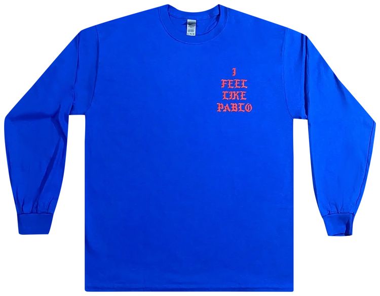 Kanye West Pablo Tour Long Sleeve T Shirt Blue