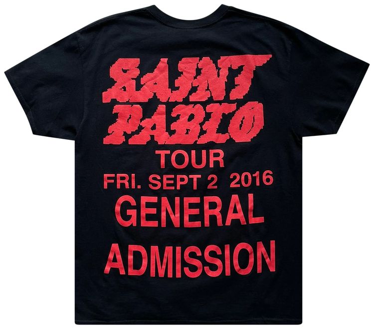 Kanye West Saint Pablo Tour General Admission T Shirt Black