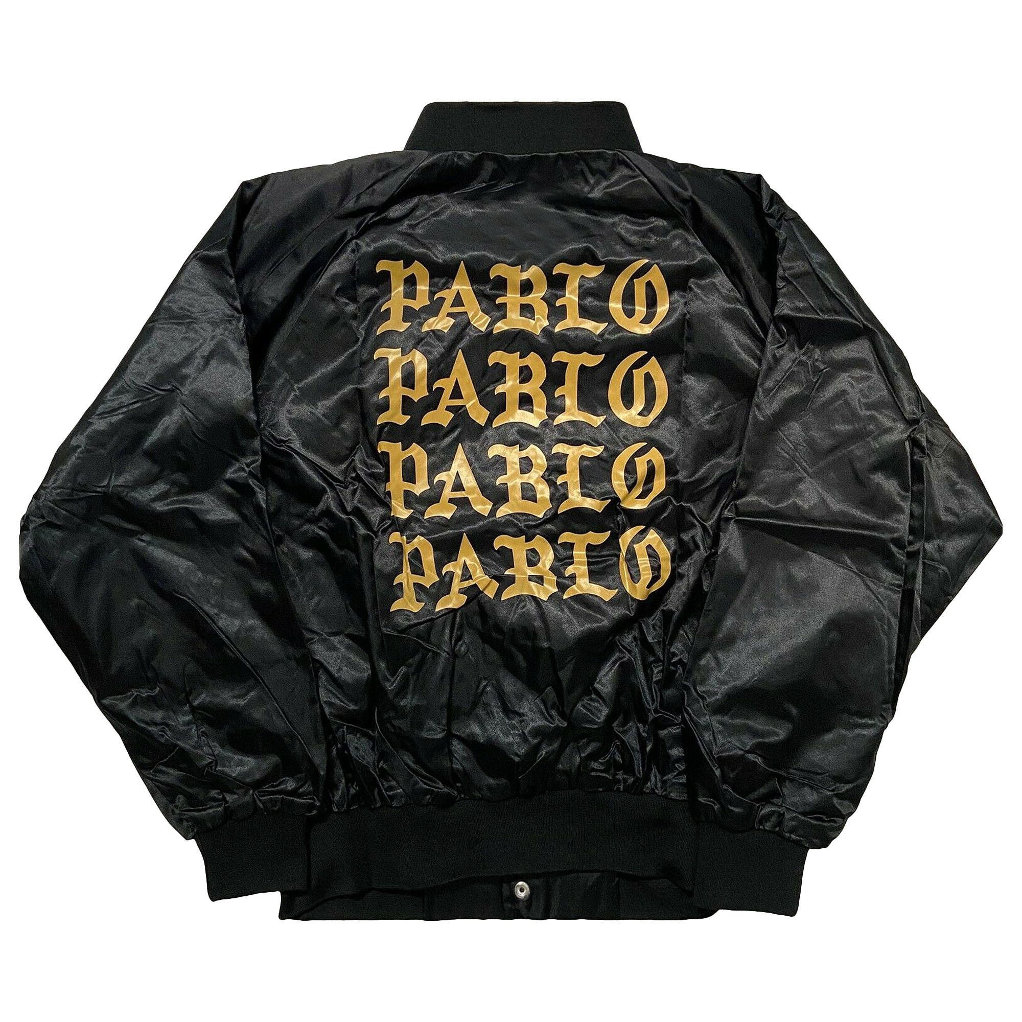 Buy Kanye West Pablo Pop Up Satin Bomber Jacket Black 2076 100000301PPUS BLAC GOAT