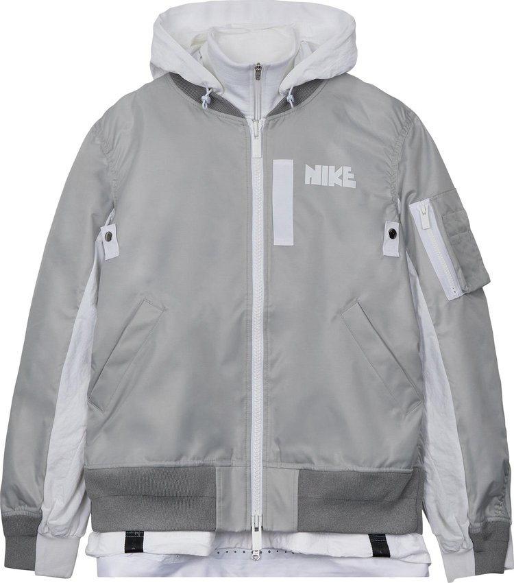 Nike x Sacai Layered Bomber Jacket 'Grey Fog'