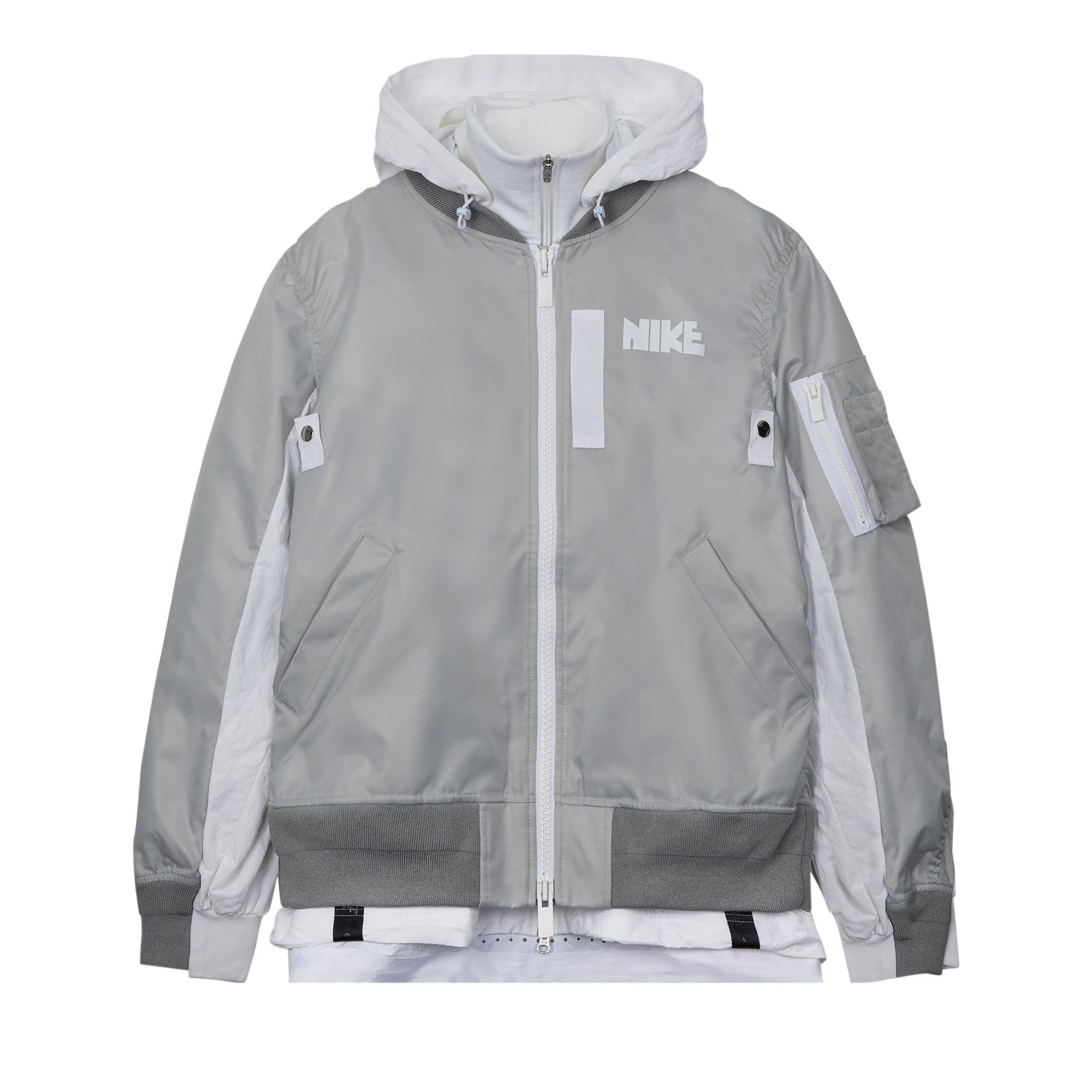 Buy Nike Women's x Sacai Layered Bomber Jacket 'Grey Fog' - CV5686