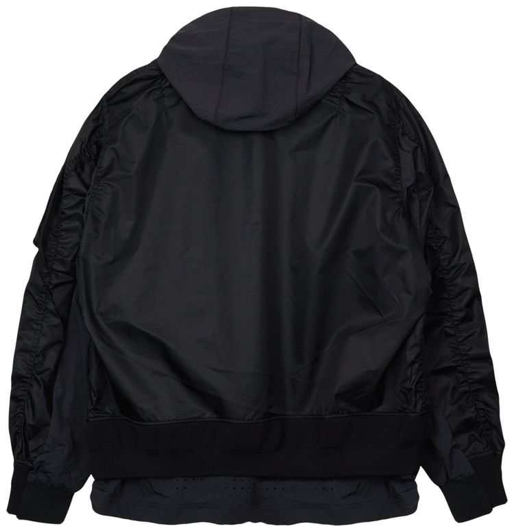 Nike Womens x Sacai Layered Bomber Jacket Black