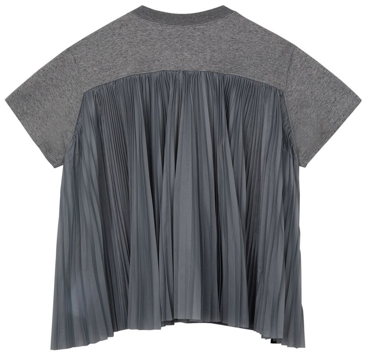 Nike Womens x Sacai Short Sleeve Fleece Top Dark Grey