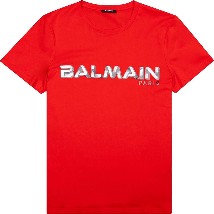 Balmain Printed T-Shirt 'Rouge/Blanc'