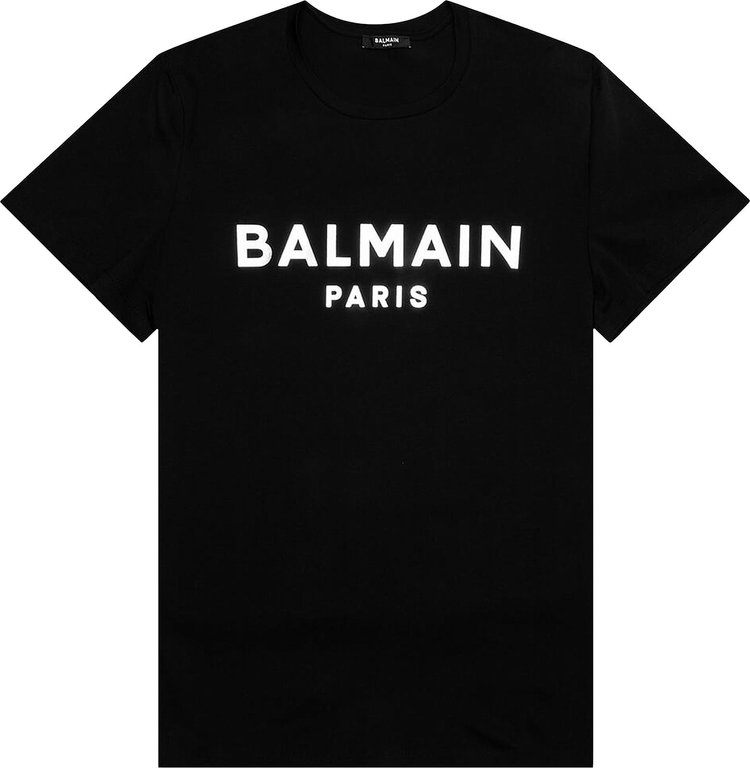 Balmain Eco Sustainable Foil T-Shirt 'Noir/Argent'