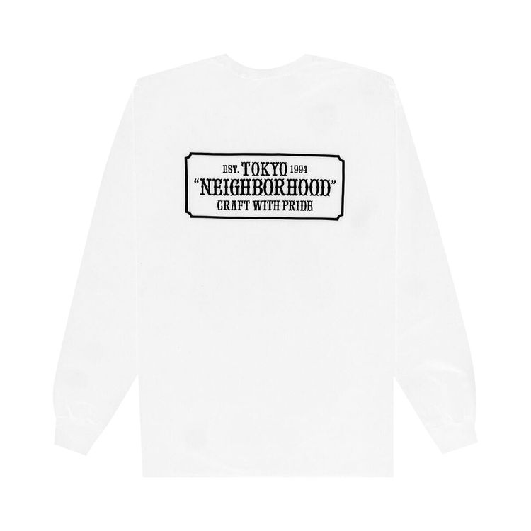 Neighborhood Bar  Shield Long Sleeve C Tee White