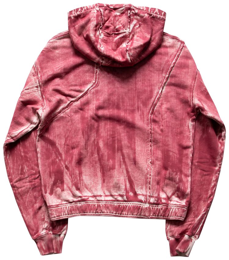 A Cold Wall Knitted Corrosion Hooded Sweatshirt Deep Red