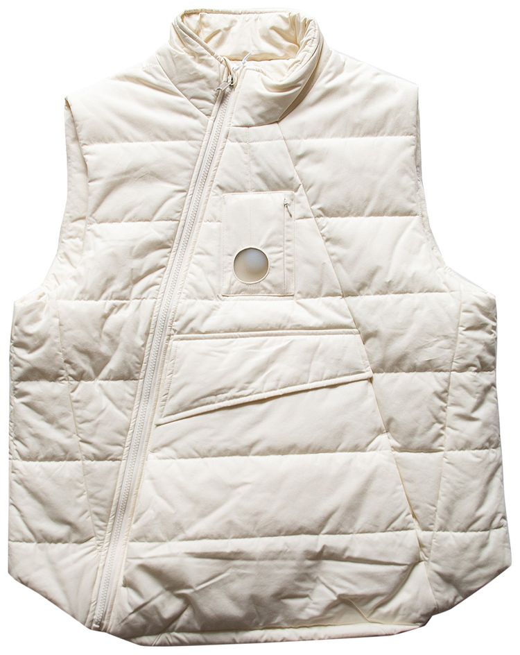 A Cold Wall Woven Funnel Gilet Warm White