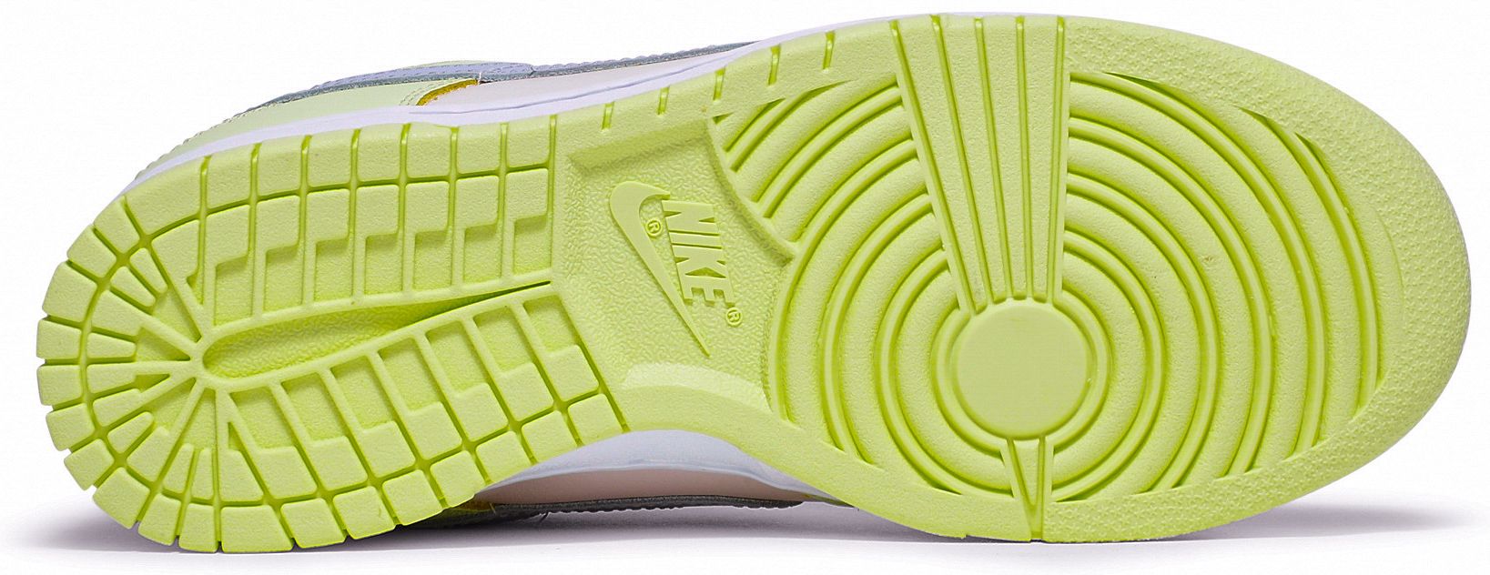 dunk low lime ice on feet