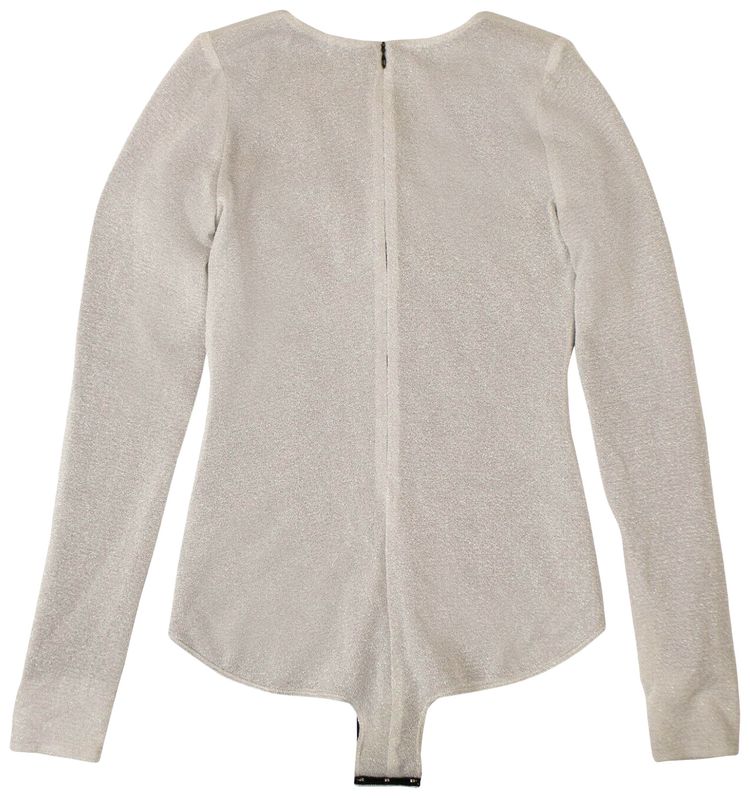 Amiri Deep V Neck Bodysuit Silver