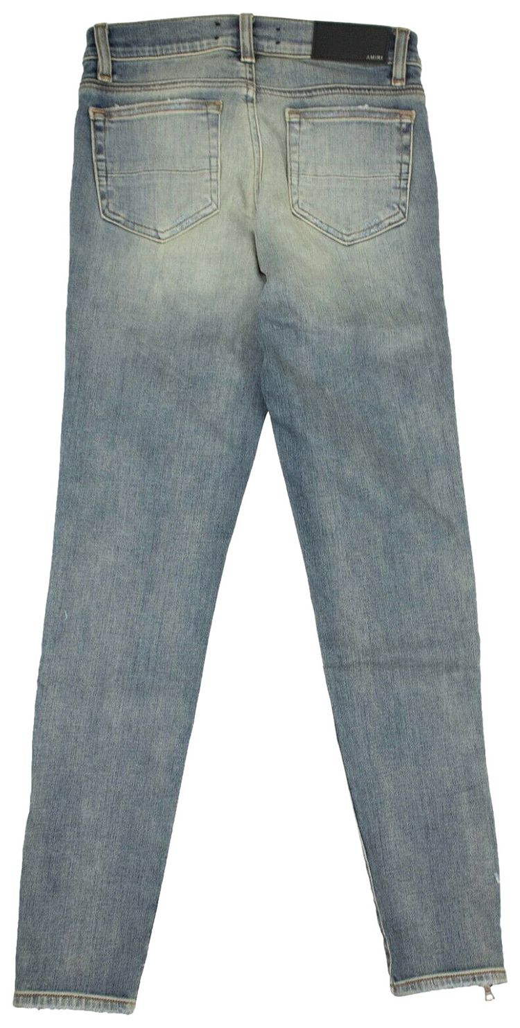 Amiri MX1 Leather Patch Skinny Jeans Blue