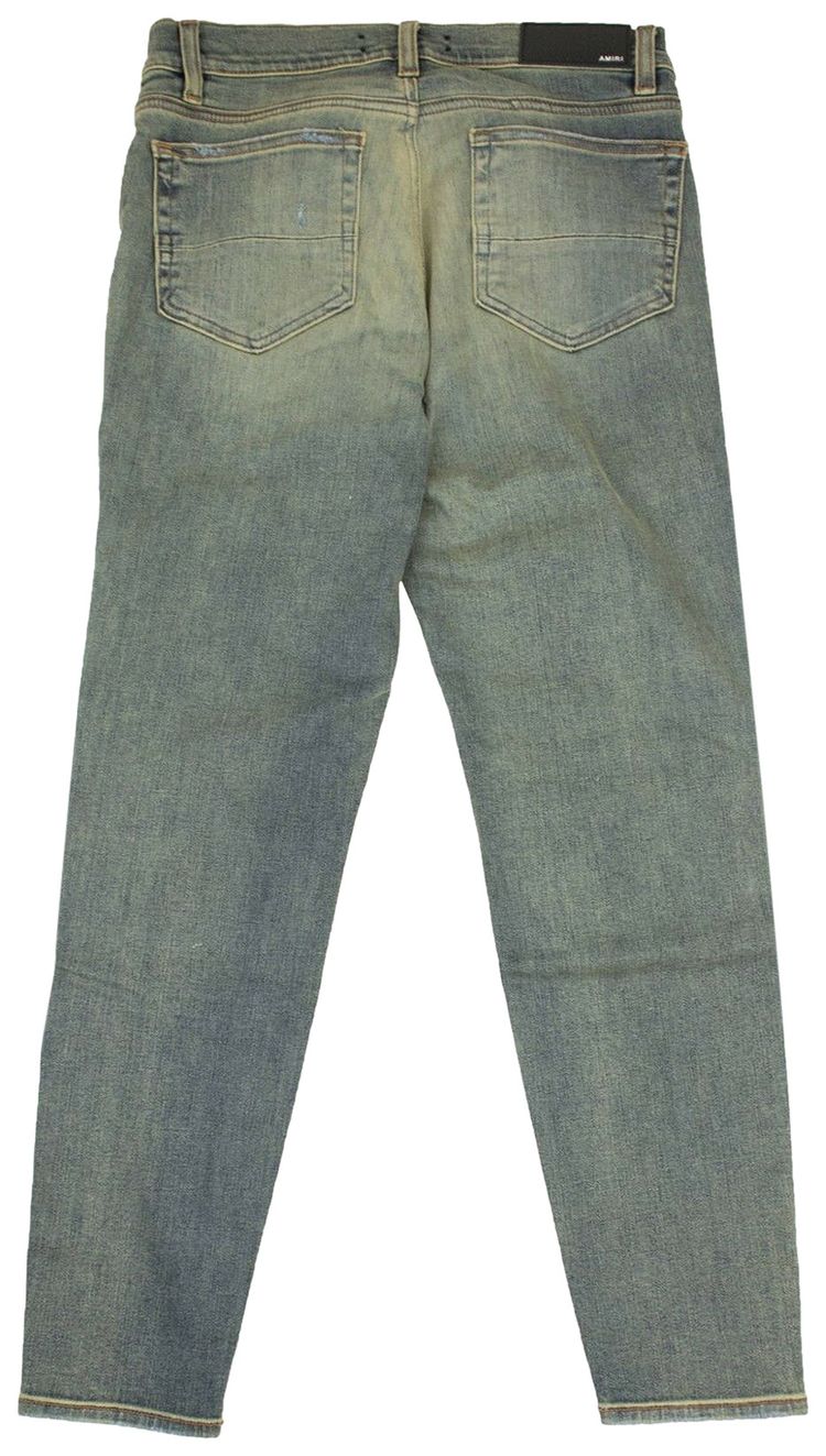 Amiri Leather Patch Jeans Blue