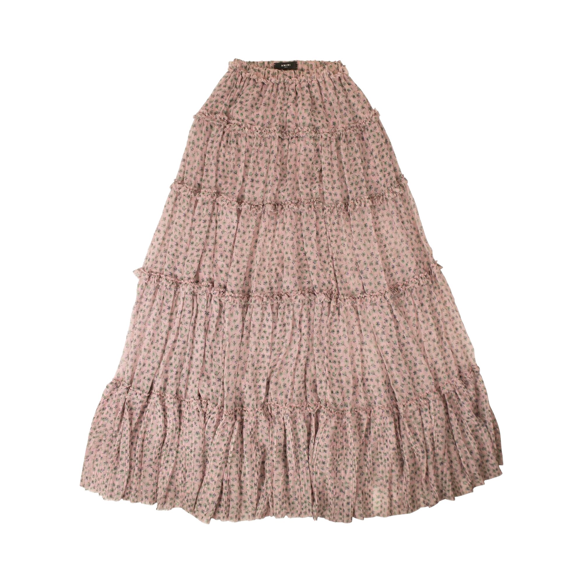 Buy Amiri Long Floral Layered Skirt 'Pink' - WBLSK FLRPPK PINK | GOAT