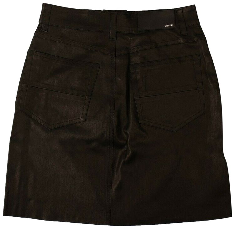 Amiri Leather Double Waist Mini Skirt Black