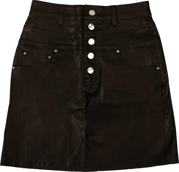 Amiri Leather Double Waist Mini Skirt 'Black'