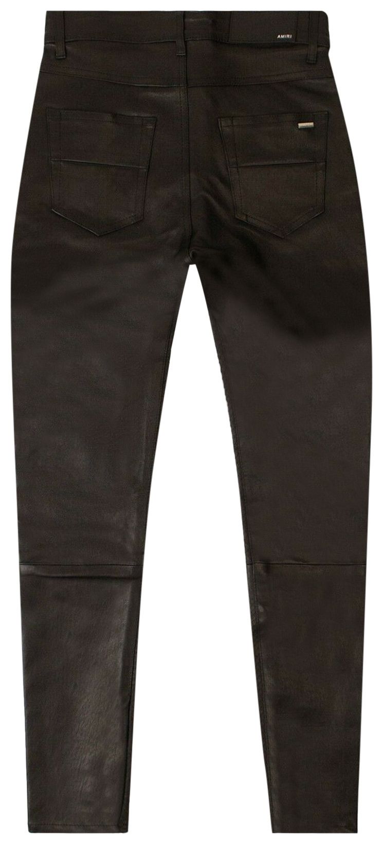 Amiri Leather Snakeskin Print Pants Black