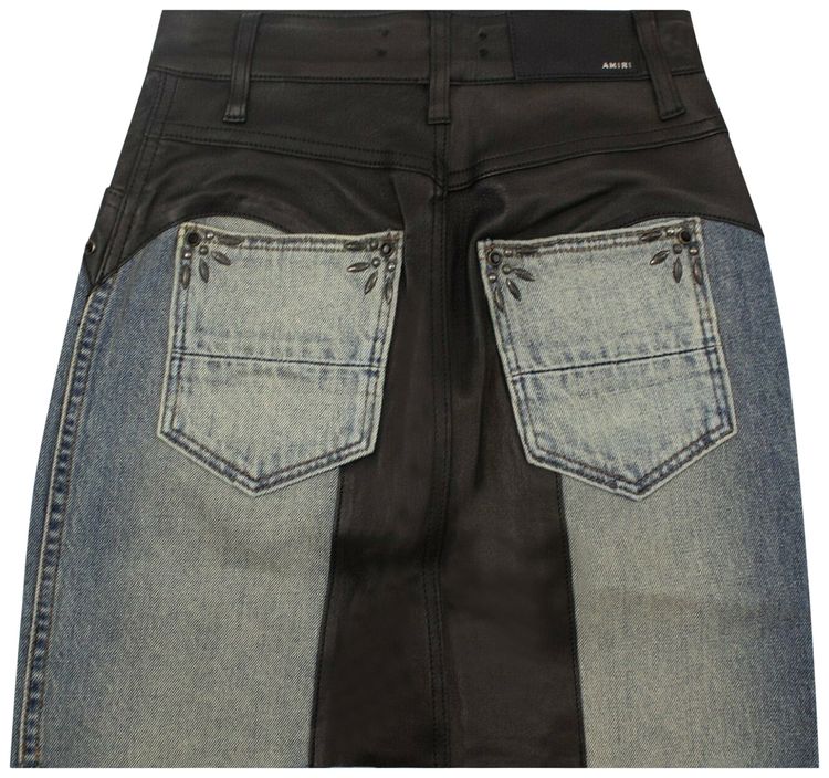 Amiri Denim Mix Mini Skirt Black