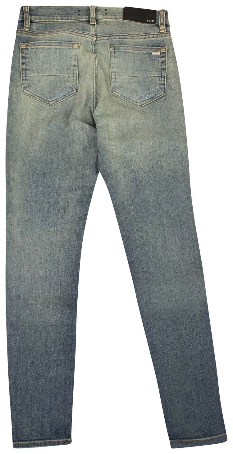 Amiri Denim Skinny Ripped Jeans Blue