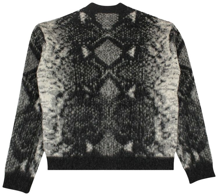 Amiri Snake Python Knitted Cardigan Grey