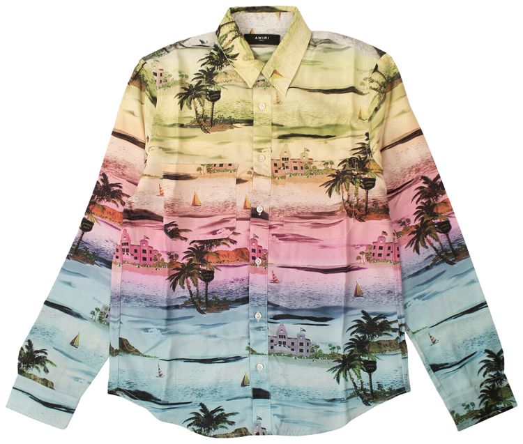 Amiri Silk Beverly Hills Hawaiin Shirt Multicolor