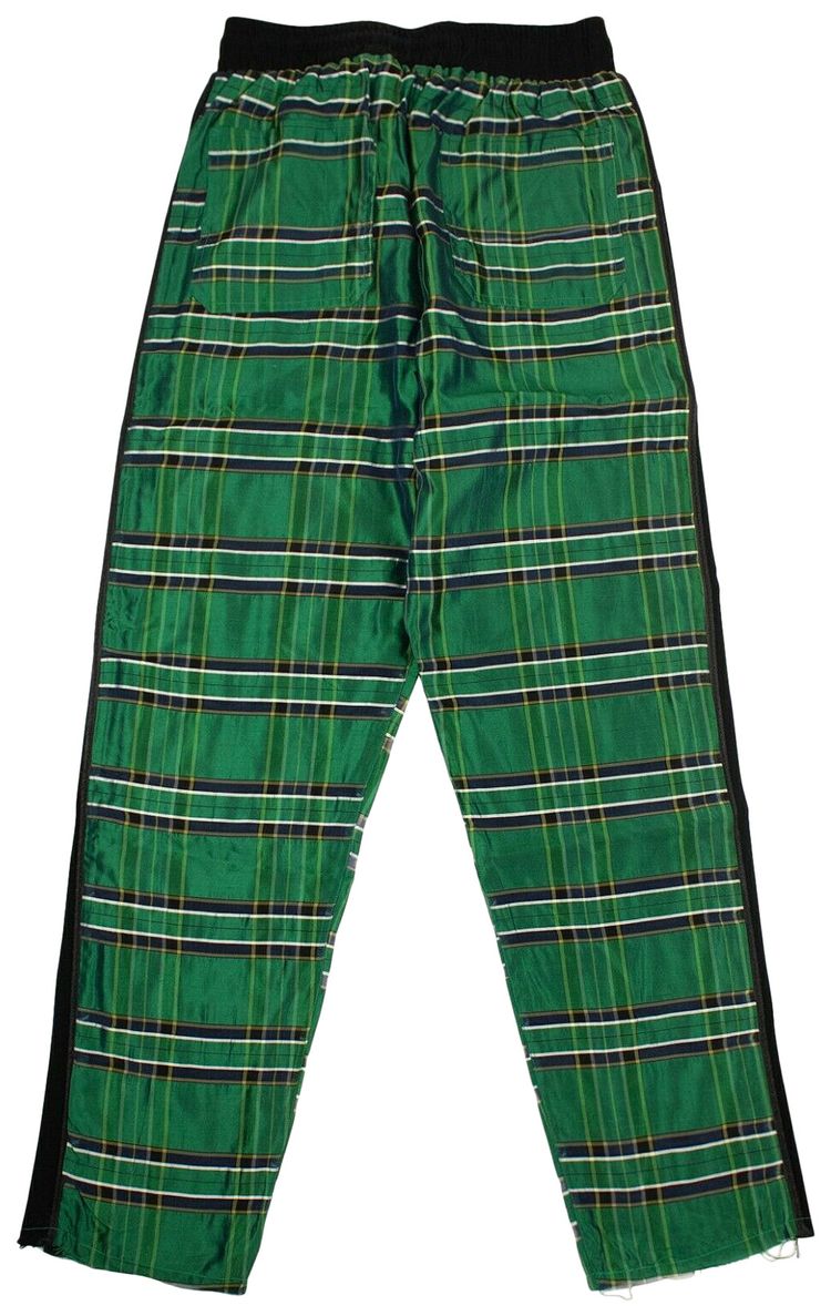 Amiri Silk Plaid Track Pants Green