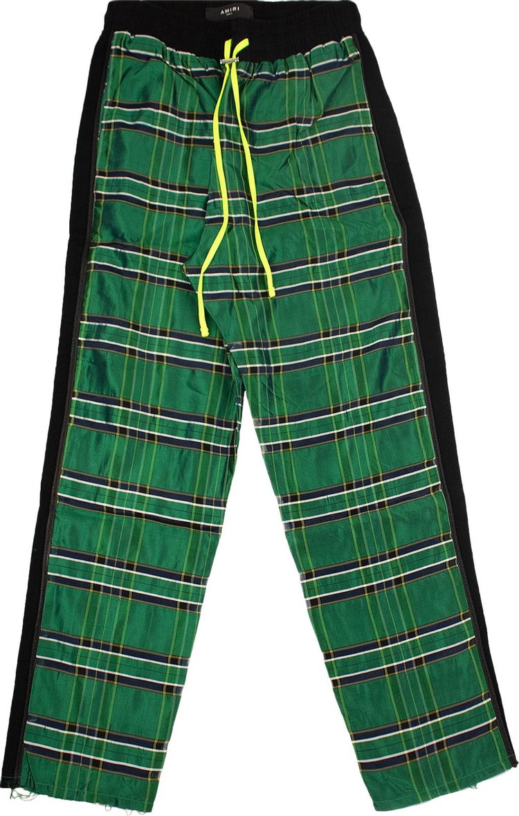 Amiri Silk Plaid Track Pants 'Green'