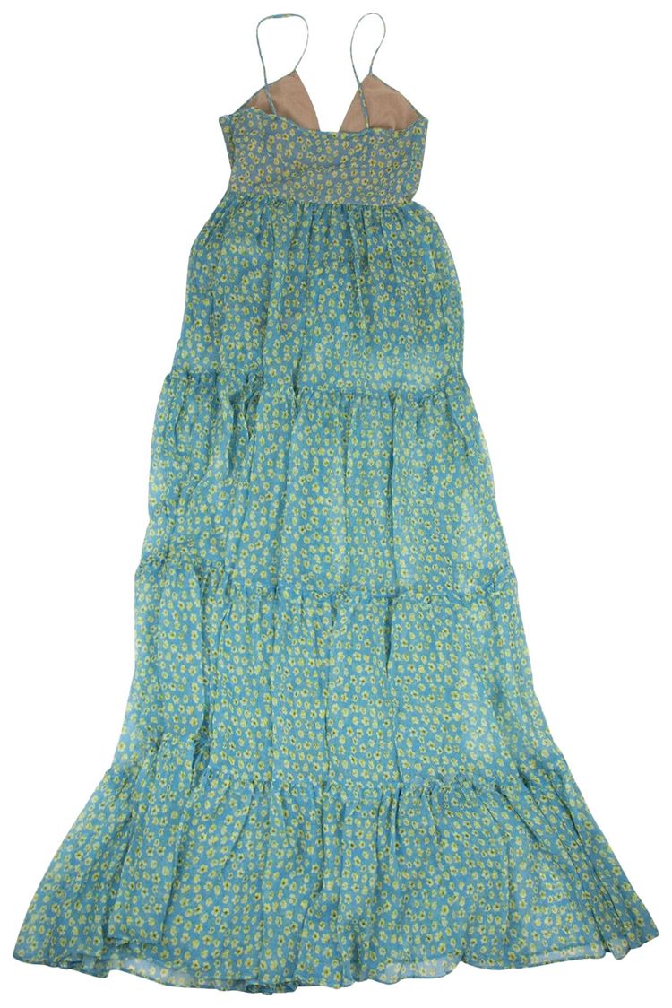 Amiri Floral Layered Dress Blue