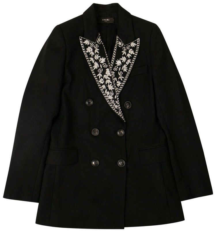 Amiri Embroidered Collar Blazer Jacket Black